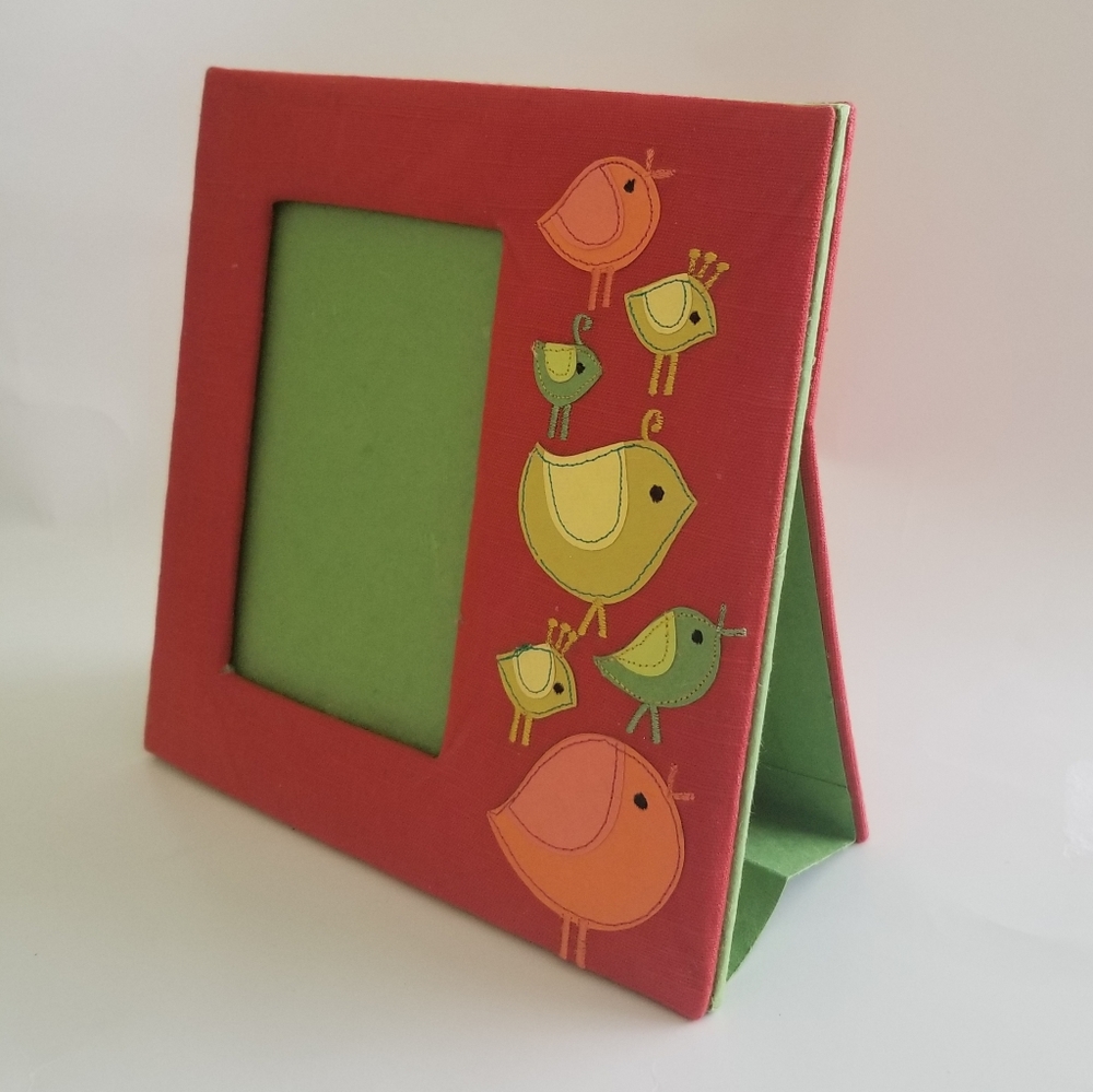 New Picture Frame Red with  birds 8 x 8 inches